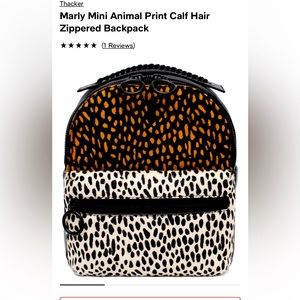 NWT ⭐️THACKER Marley Mini⭐️ animal print Calf hair zippered, backpack 🌟